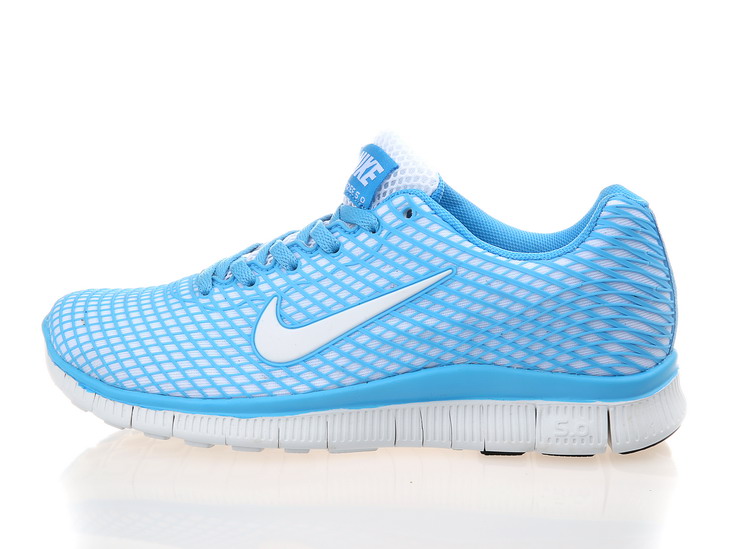 Nike Free 5.0 chaussures de course legeres mens nouveau bleu blanc (3)